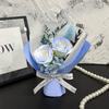 2 Heads Mini Aromatherapy Soap Rose Bouquet Scented Artificial Flower Arrangement for Women Romantic Preserved Floral Gift for Women Mom