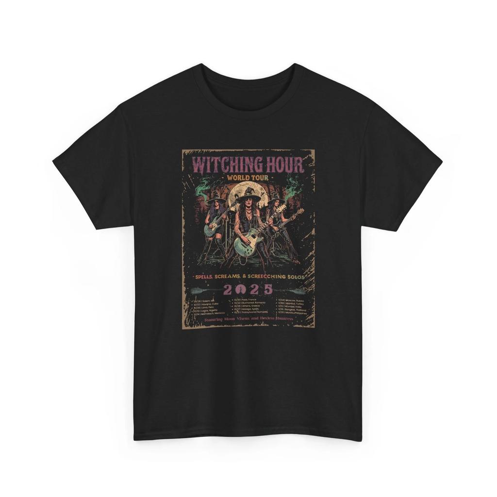 Witching Hour World Tour 2025 T Shirt Gothic Witch Band Halloween Concert Tee