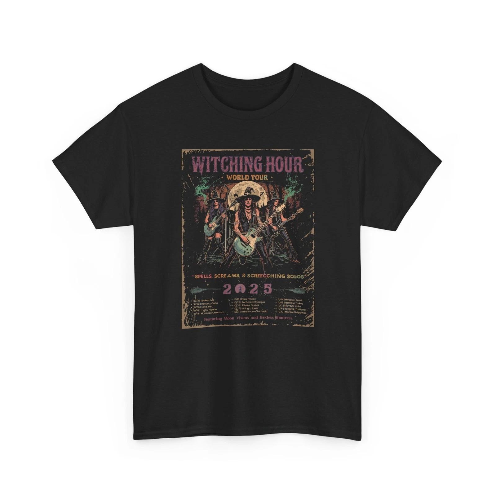 

Witching Hour World Tour 2025 T shirt Gothic Witch Band Halloween Concert Tee 4XL