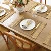 4 PCS Boho Tassel Paper Woven Braided Placemats 12x18inch Aesthetic Natural Rustic Place Mats for Dinner Party Beach Table Decor