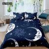 Sun Moon Duvet Cover Set Queen Microfiber Bohemian Black and White Print Yin Yang Comforter Cover Galaxy Star Twin Bedding Set Three Piece Set