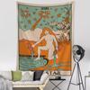 Orange Poured Water Girl Tarot Tapestry Wall Hanging Psychedelic Witchcraft Hippie Tapez Bohemian Room Home Decor
