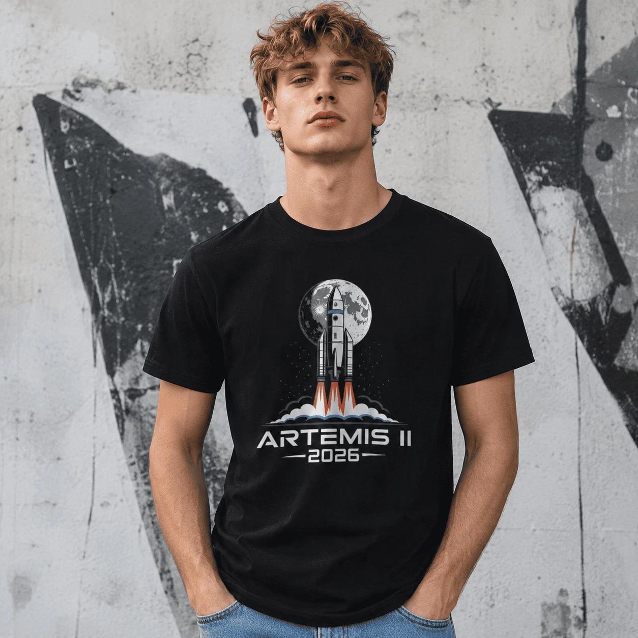 USA Artemis II Back to the Moon 2026 Space Lovers Graphic Tee XXL