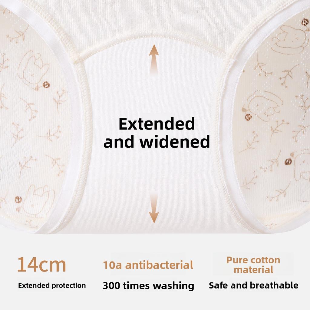 Large Size Female Spring and Summer Pure To Floral Pure Cotton 10A Bacteriostatic Extended Crotch Breathable Briefs