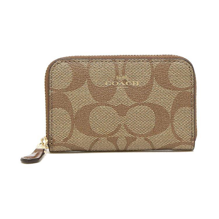 

Coach Coin Case 12 Monogram Canvas With Leather Handheld Zipper Wallet Short Women Wallet Brown 78005-IME74 Basic Set (Bag+Dust Bag)