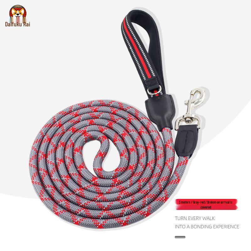 2m Anti-Shock Dog Leash with Collar for Medium & Large Breeds - Golden Retriever & Teddy Training Rope
