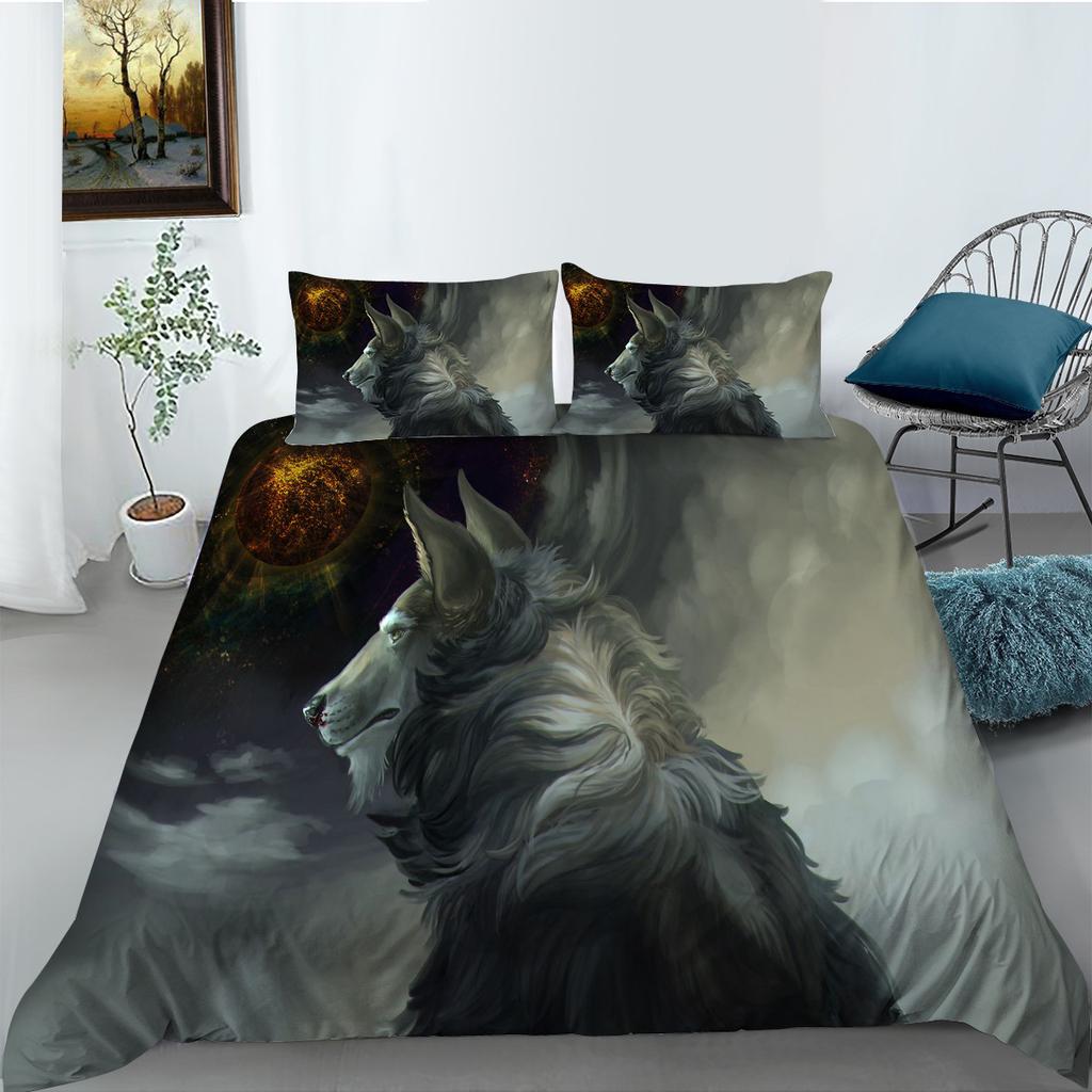 Timberwolves 3D Digital Printing Polyester Bedding Three-Piece Set