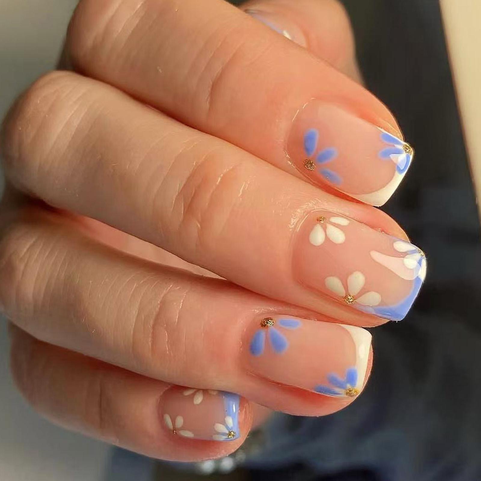 

Накладные ногти Короткие ногти с французским типом Квадратные типсы Накладные ногти Накладные ногти с дизайном Полное покрытие Акриловые ногти