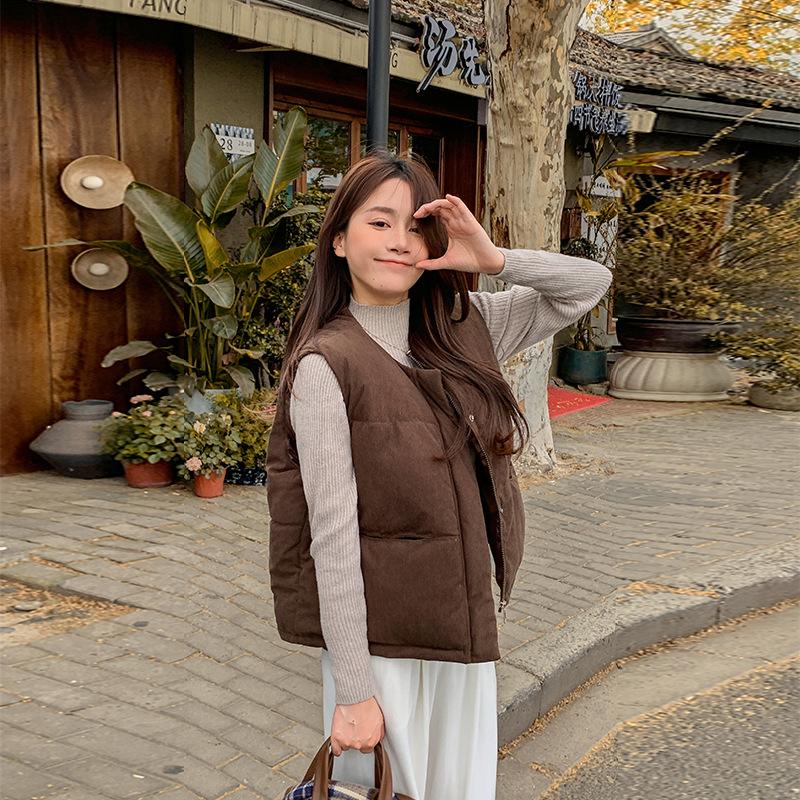 New Thickened Cotton Vest 2025 Winter Clothing Foreign Style Warm Jacket Women's Winter Down Cotton Vest Vest Vest