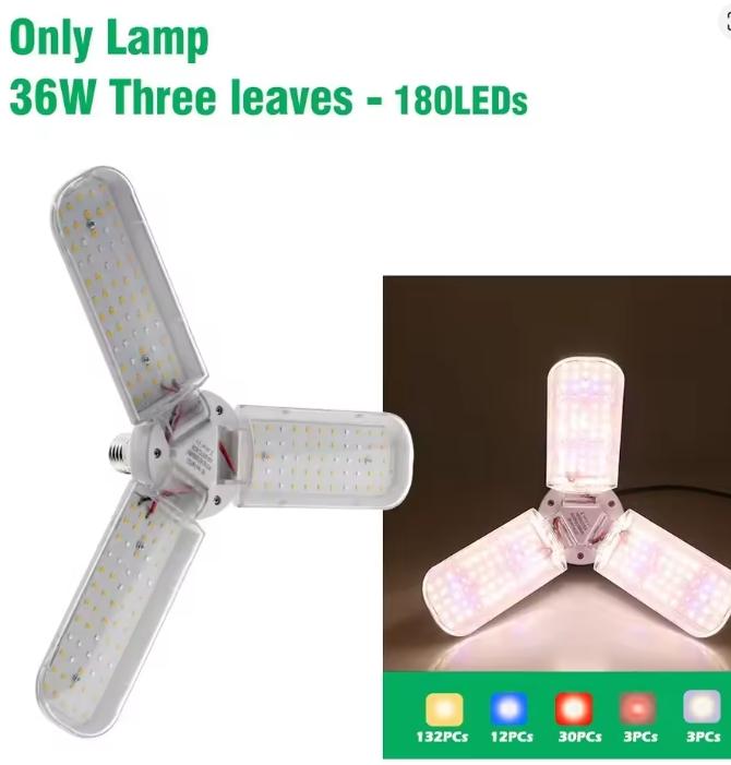 E27 24W 36W 48W LED Grow Light Foldable Phyto Lamp Full Spectrum Grow Bulb for Indoor Plants Bloom Flowering Grow Lamp Garden