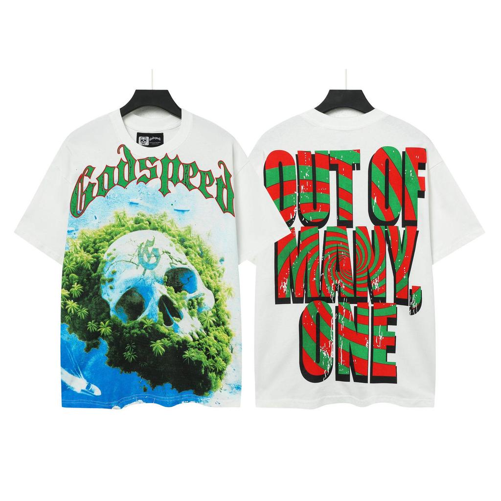 Vintage Skull Rock Band Short-Sleeve Casual Loose T-Shirt for Couples