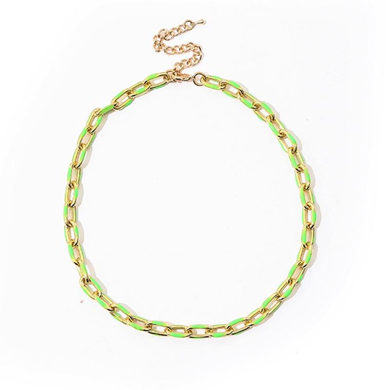 Necklace: Punk Minimalist European & American Sweet & Cool Colorful Enamel Clavicle Chain