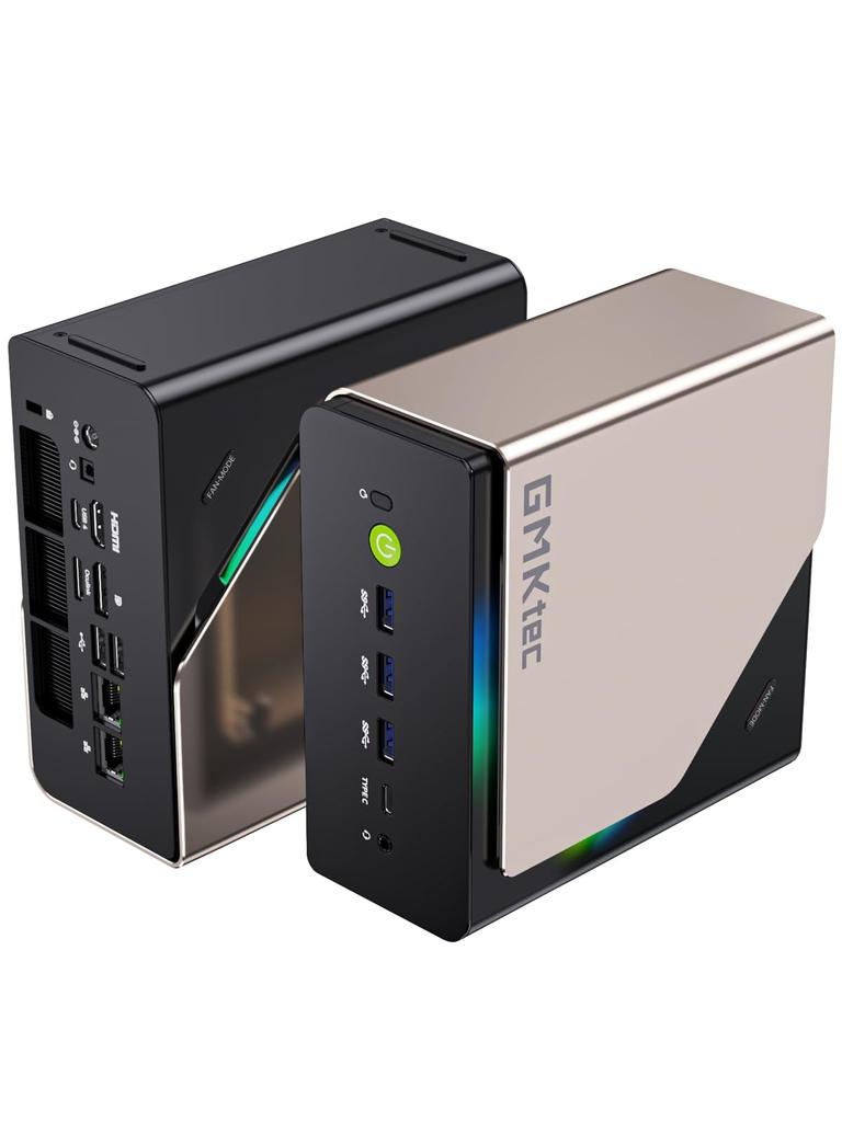 GMKtec AI Mini PC with Intel Core U9 285H Up To 64GB RAM 2TB PCIe Arc GPU 99TOPS Windows 11 Pro AI HDMI SD Card Quiet Cooling 8K Ideal for Video and