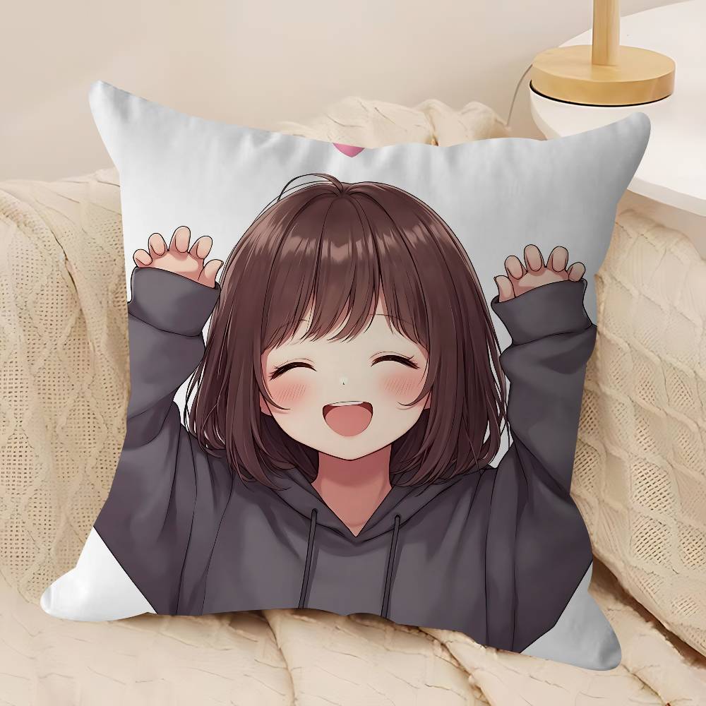 M-Menhera-chan Pillow Case Removable Washable Cushion Cover – All-Season Soft Linen