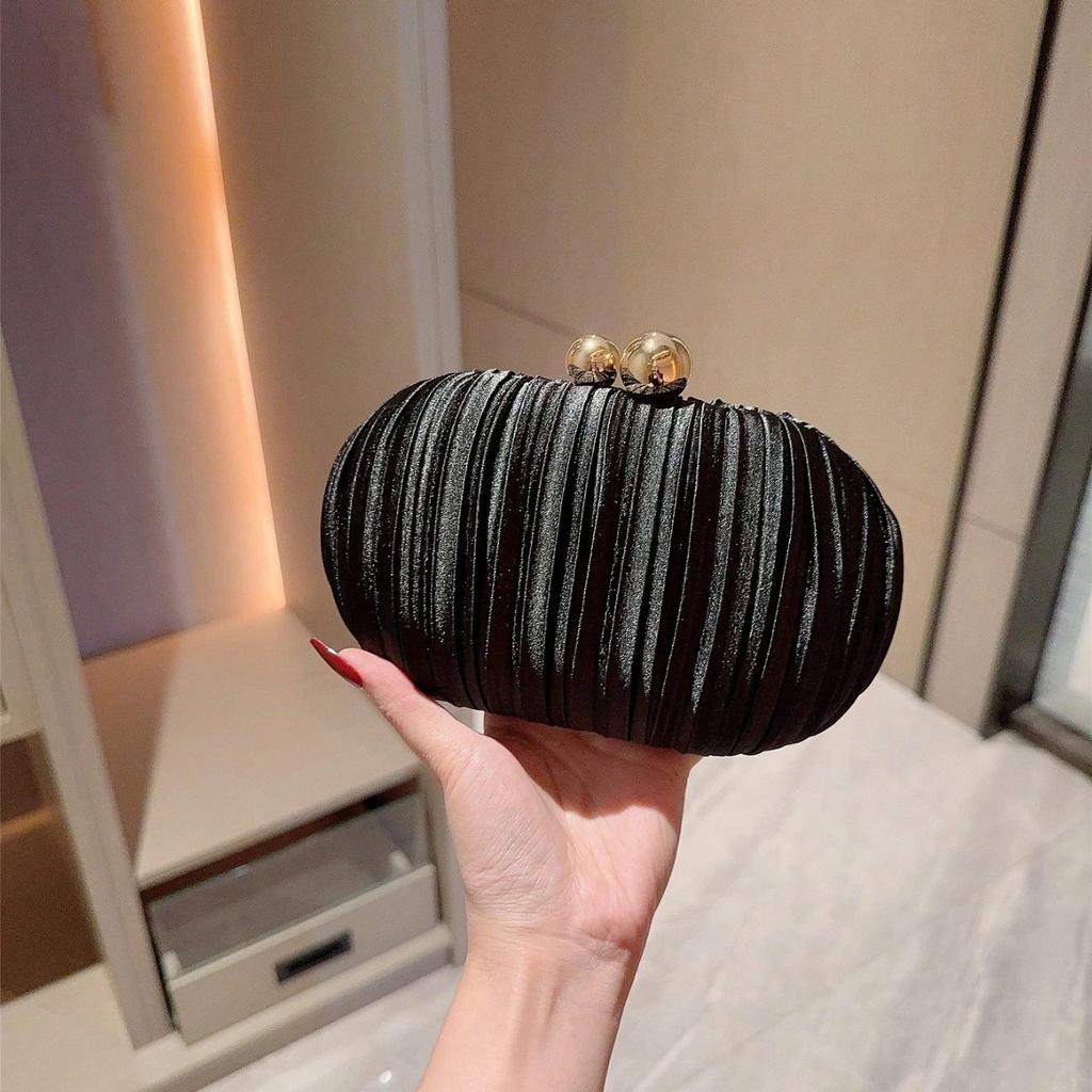 popular pleated dinner  high-end dinner bag party banquet polyester dinner bag dress bag