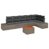 VidaXL Ensemble de Sofa de Jardin 7 Pièces avec Coussins Gris Rotin Synthétique Acacia 3347965