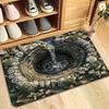 Optical Illusion Rug Non-Slip 3D Visual Trap Floor Mat Bottomless Hole Design Doormat for Entrance Living Room Playroom Office