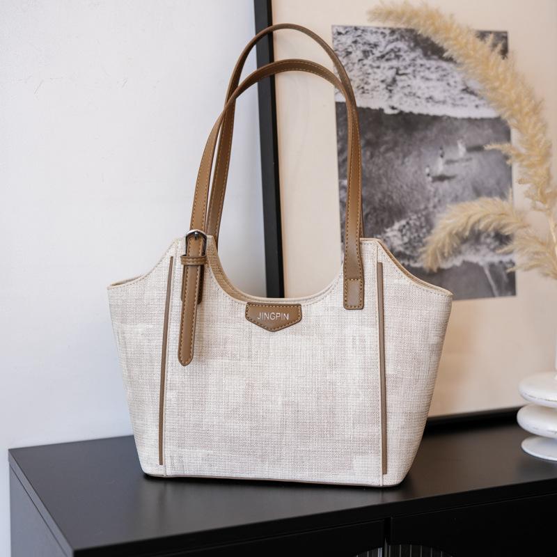 

Премиальная сумка женская новая модная универсальная ретро на плечо большая вместимость дорожная сумка бежевый