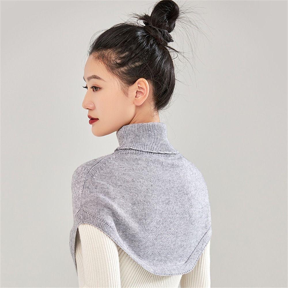 Winter Warm Fake Collar Soft Knitted Turtleneck Neckchief Daily Ring Scarf for Women Girls