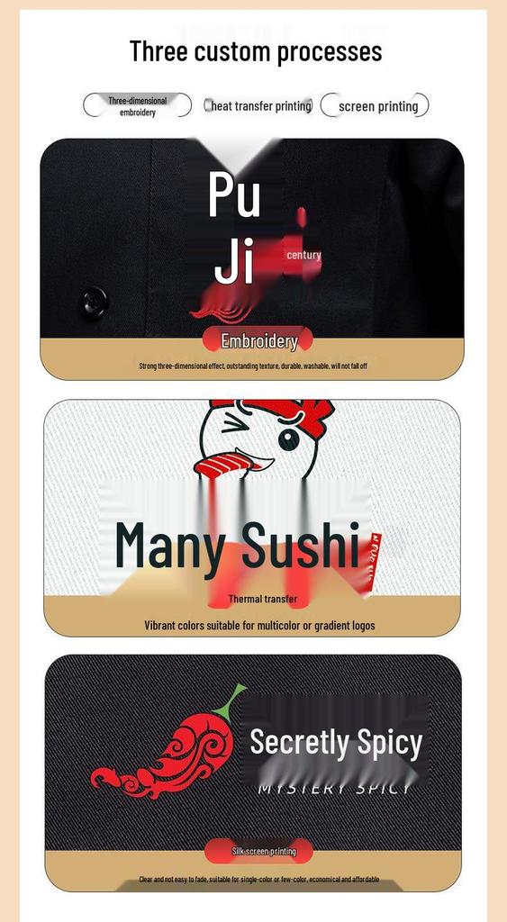 Korean Style Logo Print Fashion Apron - Unisex Kitchen Workwear