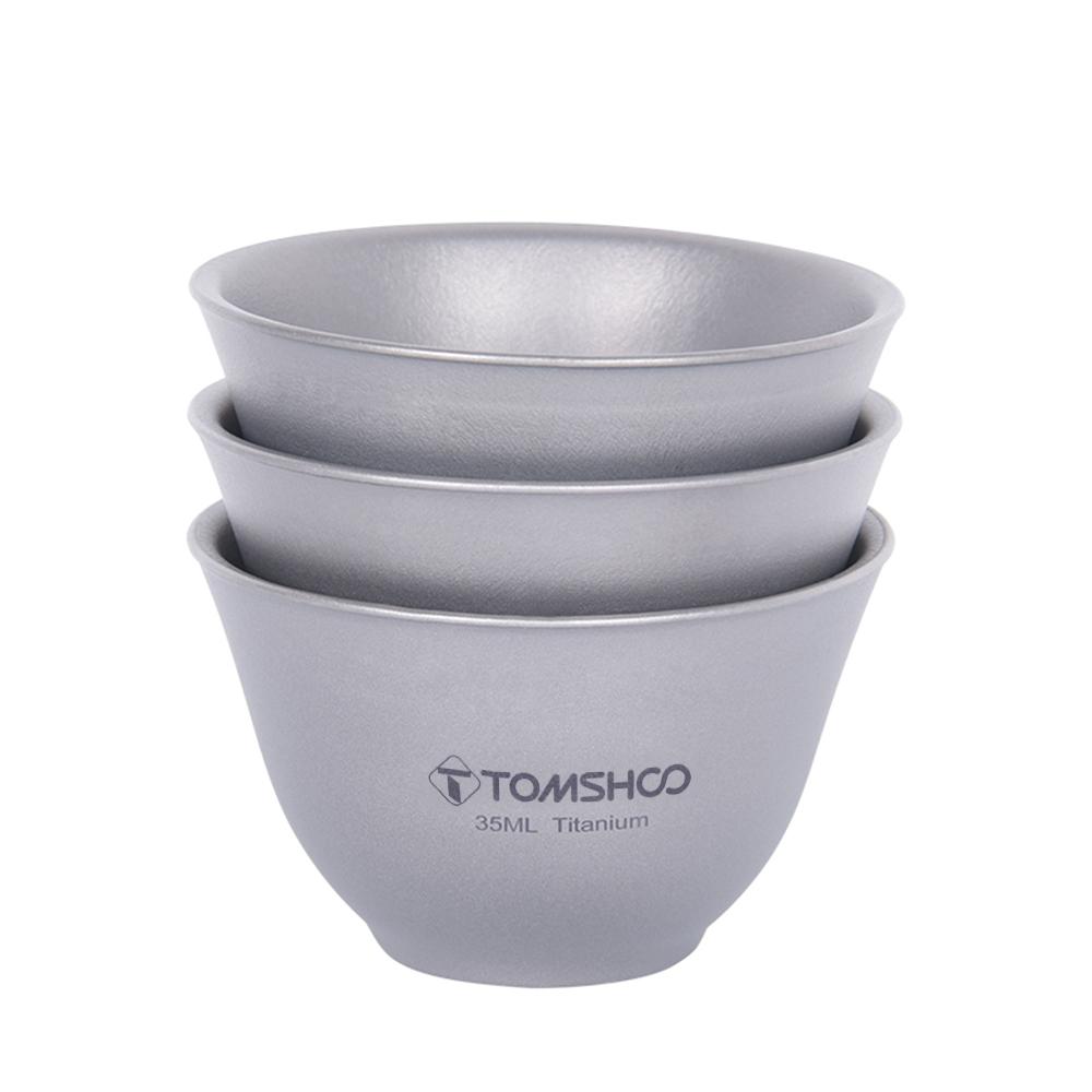 

TOMSHOO Pure Titanium Tea Set Cover Bowl Single Fairway Cup Tea Cup Set Double Layer Anti-Scald Kung Fu Tea Three Talents Cover