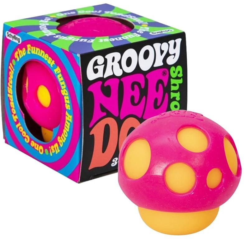 Needoh Groovy Shroom Squishy Fidget Toy Retro Mushroom Soft Stress Ball Non-toxic Squeeze Anti Anxiety Stress Relief Fidget Toy