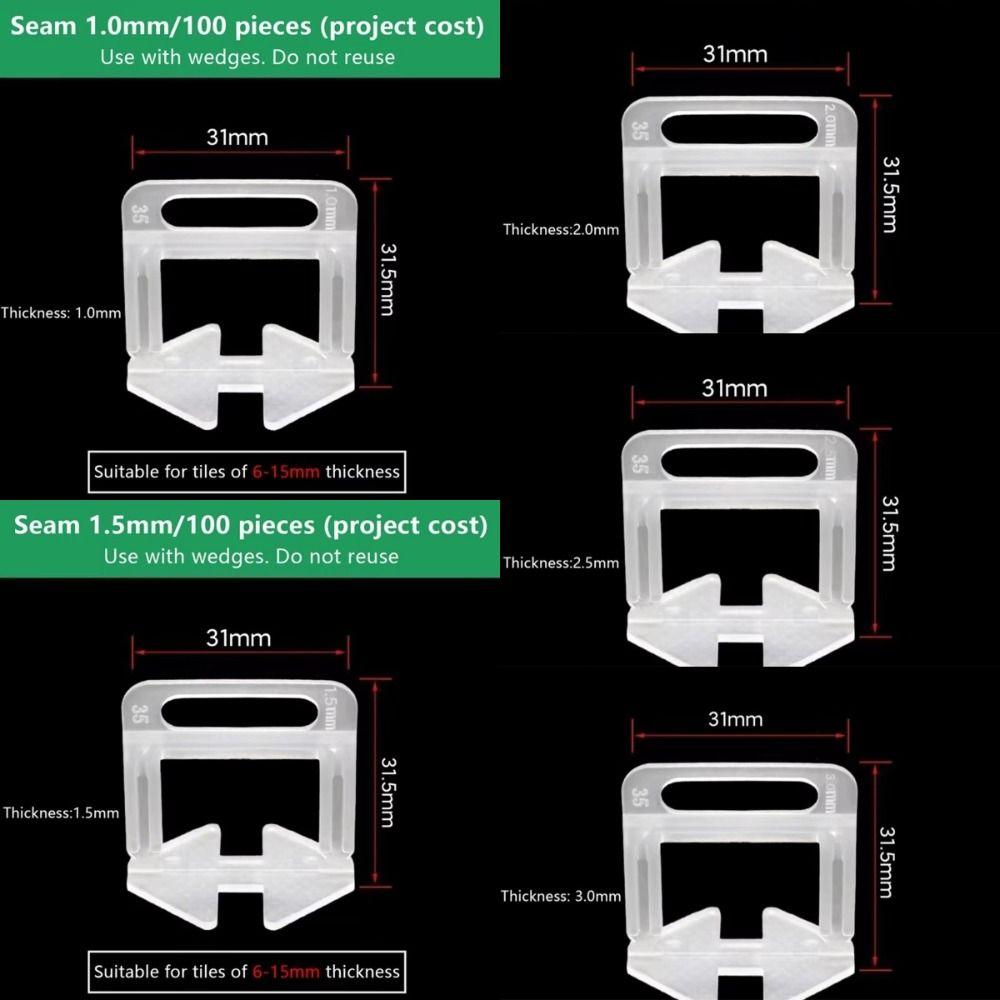 100pcs Thickened Ceramic Leveler DIY Flooring Wall Level New Locator Spacers  Tile Laying