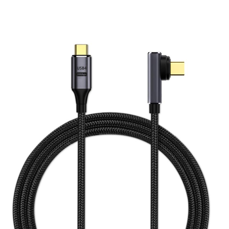 

2m PD 100W 5A USB4.0 Front-Angled Magnetic Charging Cable 8K/60hz Type-C to Type-C 20Gbps Data Cable As Shown A