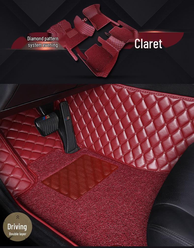 Diamond Double Layer Full Coverage Floor Mats for Five-Seater Cars