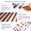 9pcs Professional Paint Brushes Set Multipurpose Paintbrush Nylon Hair Wooden Handle for Acrylic