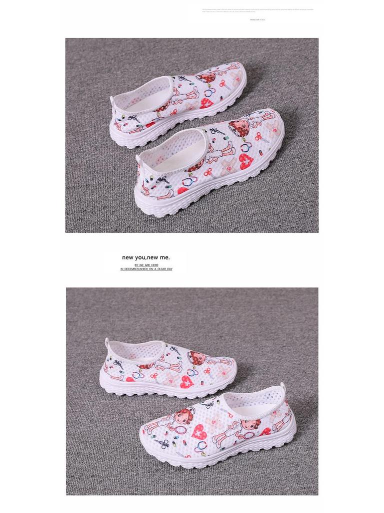 Women's Plus Size Cartoon Flats, Round Toe, Low-Cut, Size 43, Flat Heel - Casual Shoes In Stock