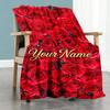 Rose Customize Your Name Blanket Gift Customizable Blanket Comfortable Suitable for Office Chair Livingroom Seaside Couch Ideal for All Seasons