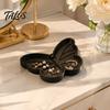Ceramic Ring Holder Cute Butterfly Jewelry Tray, Vanity Dish for Earrings Necklaces Keys, Exquisite Organizer Elegant Desktop Bedroom Entryway,