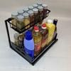 1/2 Pieces Double-layer Kitchen Sink Storage Rack, Sliding Pull-out Cabinet Finishing Rack, Metal Drawer
