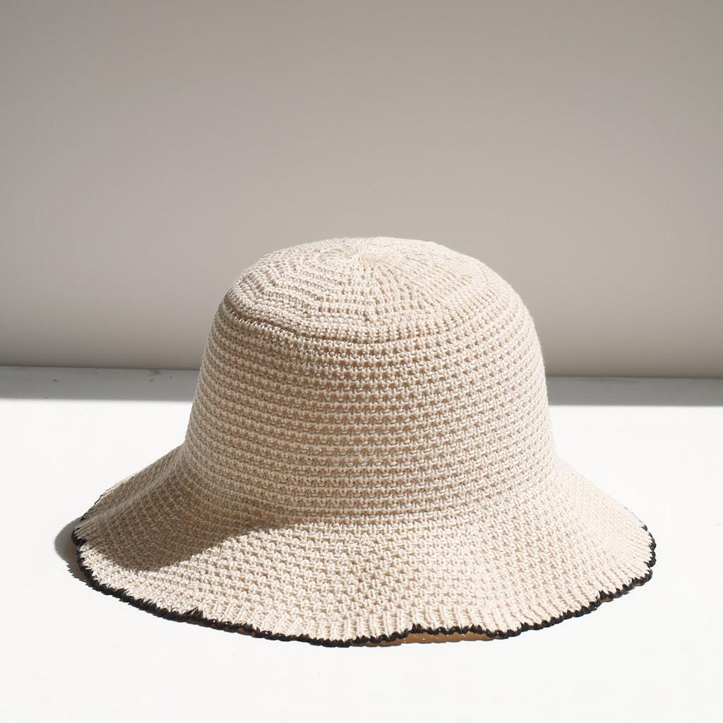 New Y2K fashion Bucket Hat for Women Summer Hat Weave Sun Hat Travel Cap Lady Cap Simple Fold Floppy Girls Beach Hat Panama