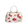 Rowan 18 Solid Color Gold Logo Strawberry Print Leather Boston Bag Women Handbag Cream Red CH161-IMCAH