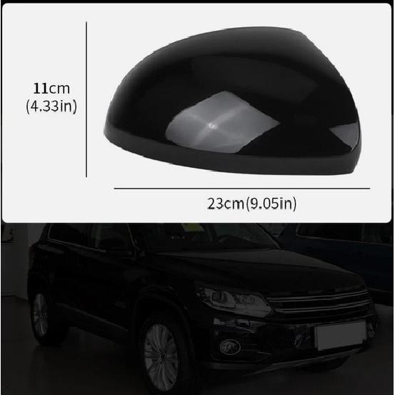 Door Wing Mirror Cover Cap Black Right Passenger Side For VW Tiguan 2010-2016