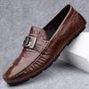 Fashion Genuine Leather Fashion Men Loafers Classic Slip-on Man Casual Shoes Moccasins Comfortable Non-slip Driving Shoes Business Flats