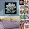 Flowers Special Shaped 5D DIY Partial Drill Diamond Painting Kits for Adults Home Wall Decor Diamond Art Kit 30x30cm