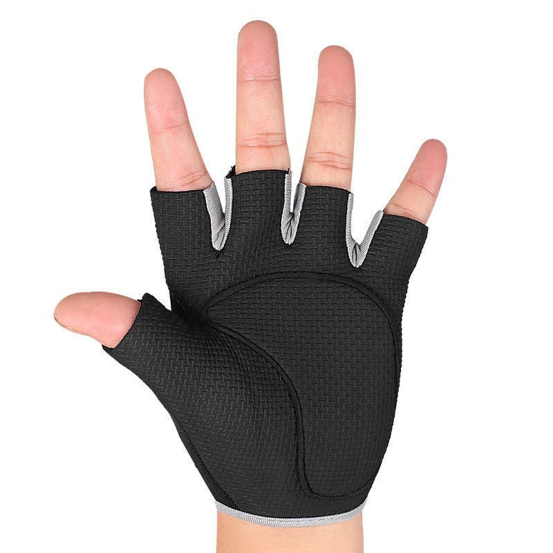 Unisex Dumbbell Equipment Horizontal Bar Exercise Wrist Guard Gym Half Finger Sports Non-slip Gloves