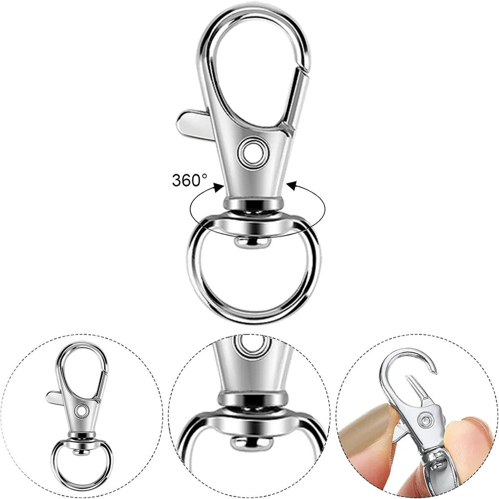 11/111Pcs Swivel Snap Hooks With Key Rings Premium Metal Swivel Lobster Claw Clasps For Keychain DIY Jewelry Crafts