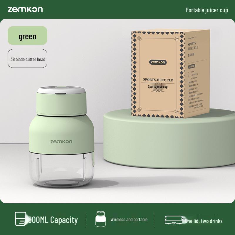 

Zemkon немецкая портативная многофункциональная соковыжималка: Высококачественная компактная чашка для фруктов и бочонков 38 Blades зелёный