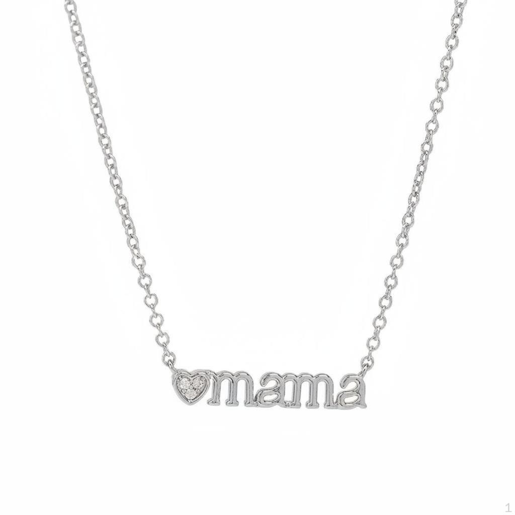 Mama Necklace Family Day Gift Mom Heart Pendant Golden Finish Boy for Moms,