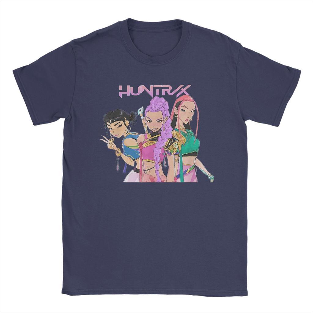 Men's T-Shirt Rumi Mira Zoey HUNTRIX Kpop Demon Hunters Cool Pure Cotton Tees Short Sleeve T Shirt O Neck Clothes Plus Size