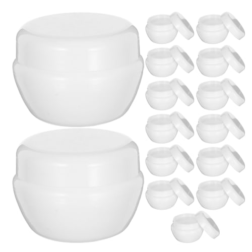 FRCOLOR 20g Cream Bottles, Set of 15, Plastic Cream Jars, Cosmetic Cases, Refillable Containers, Light-Proof Bottles for Hand Cream, Aromatherapy Crea