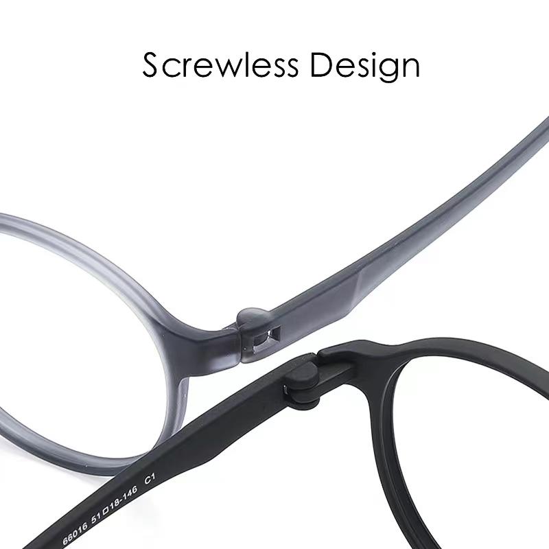 Retro Round Optical Prescription Men's And Ladies's Glasses Frame Ultra-light And Comfortable Without Screw Design Glasses