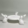Easter Rabbit Jewelry Holder Bunny Serving Dishes Easter Bunny Cake Stand for Home Entryway Vanity Bedside Table Desk Decor