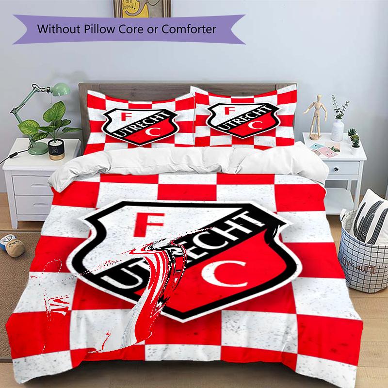 3pcs Duvet Cover Set (1*Duvet Cover + 2*Pillowcase, Without Core), FC Utrecht Print Bedding Set, Bedroom Decor, All‑Season, Gift