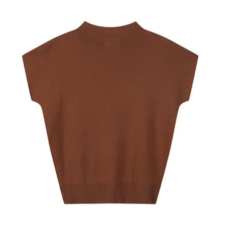 Lap Cap Sleeve Half Neck Short Sleeve Knit As1kh160