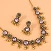 Rhinestone Necklace Earrings Set Pendant Women Jewelry Set Elegant Tassel Jewelry Set  Wedding